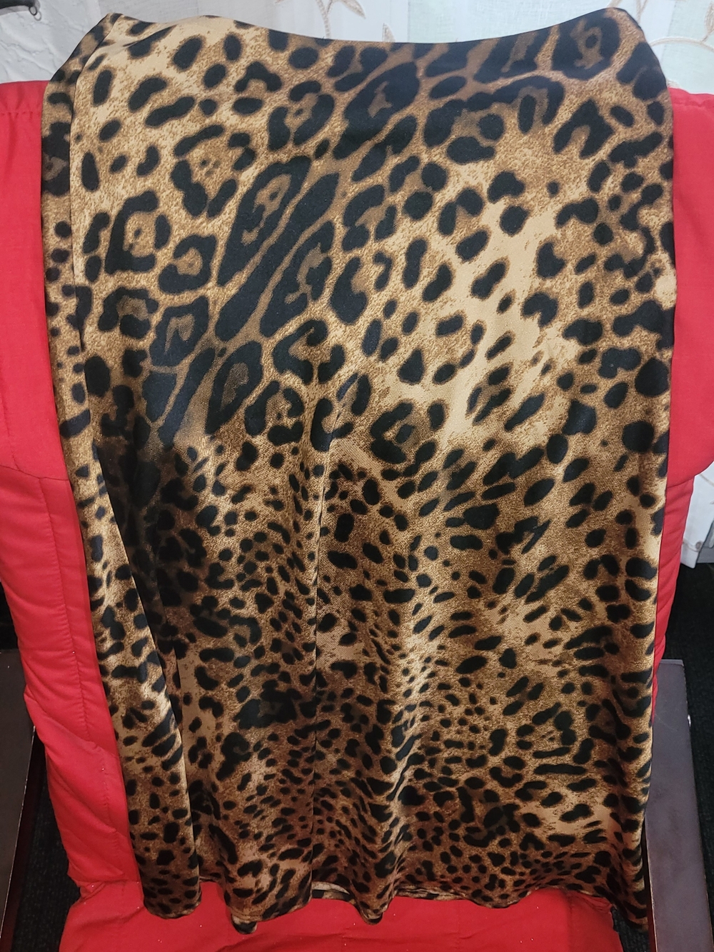 Cotton Candy Leopard Print Satin Skirt - Brown and Black